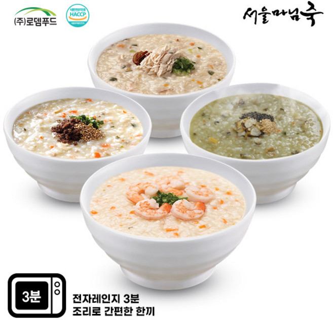 [SE003][서울마님죽]엄마의맛! 영양죽4종세트총8팩(참전복죽2팩 한우소고기죽2팩 영양닭죽2팩 새우죽2팩), 1