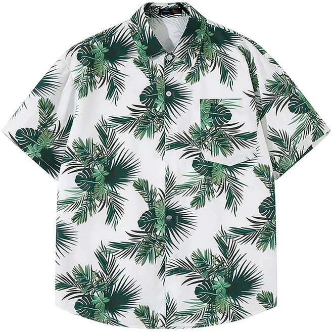 루크 남성 여름 루즈핏 하와이안 반팔 셔츠 남자 트로피컬 남방 5부 소매 포켓 상의 바다 해변 휴가 휴양지 바캉스 신혼 여행룩