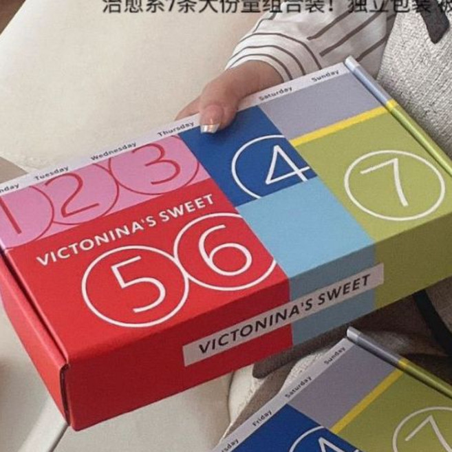 VICTONINA'S SWEET 莫代爾無痕純棉中腰包臀內褲禮盒 7件組 7色 M號適用, 7色/禮盒, 7色/禮盒