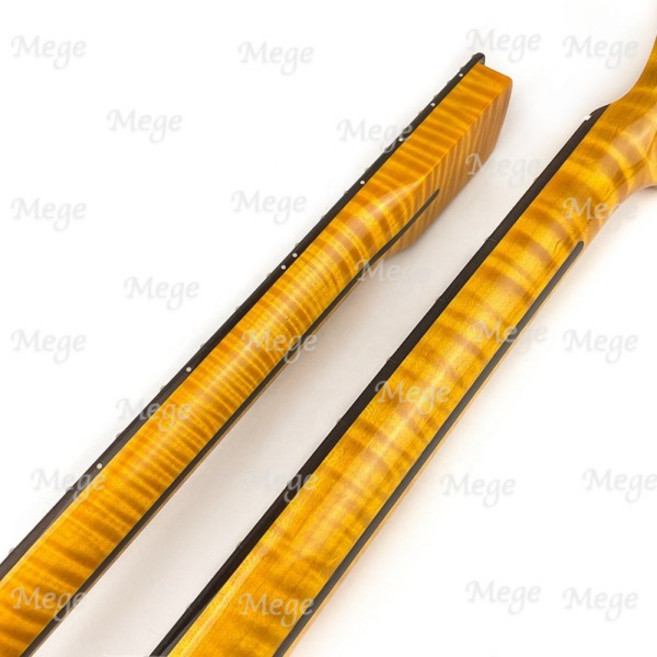 ST 타이거 플레임 메이플 12 인치 반경 프렛 일렉트릭 기타 넥 빈티지 색조 광택 로즈우드 지판으로 마감, 01 빠른  Mainland