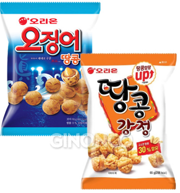오리온(오징어땅콩+땅콩강정), 1세트, 145g