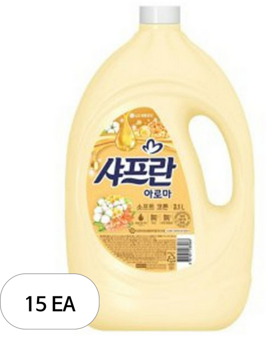 샤프란 아로마 섬유유연제 소프트 코튼 본품, 3.1L, 15개