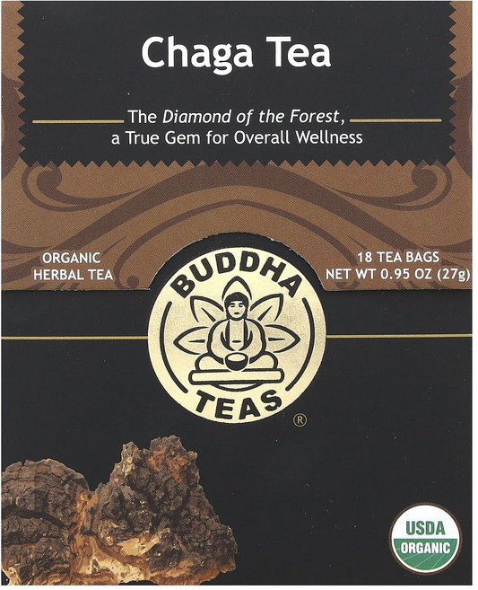 Buddha Teas 유기농 허브차 차가버섯 카페인 무함유 티백 18개 27g(0.95oz), BuddhaTeas유기농허브차차가버섯카페인무함유티백18, 1개