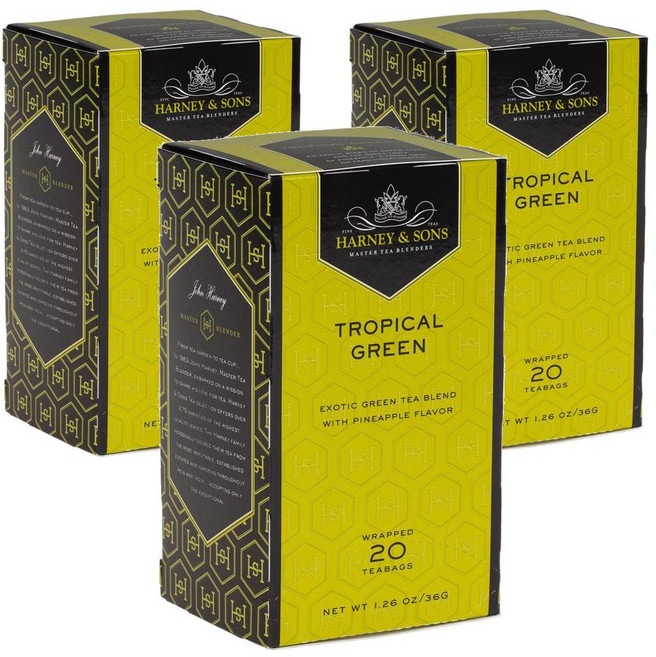 하니앤손스 트로피칼 녹차 그린티 Harney & Sons Tropical Green Tea, 3개, 20개입