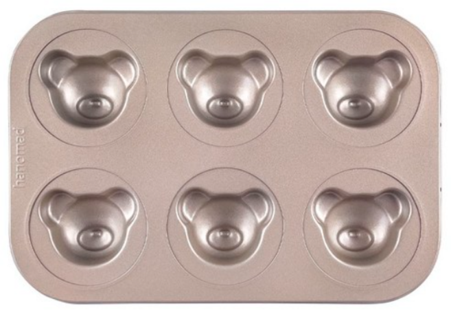 아노마드 아기 곰돌이 모양 마들렌틀 팬 6구, 1개