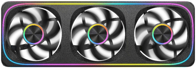 컴퓨터 케이스 팬 3팬 일체형 TRIDENT 360(Regular) 정방향 PWM ARGB, 1개, 블랙, Trident360 Regular