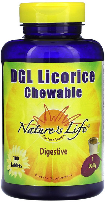 Nature's Life DGL 감초 츄어블 100정 Life (네이처스 라이프), Nature's Life, DGL 감초 츄어블, 100, 1개