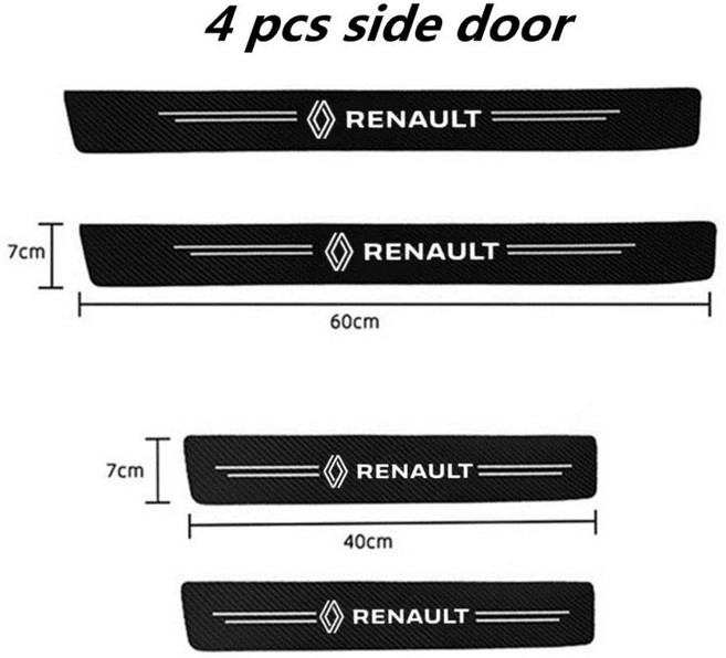 클리오 메간 트래픽 캡처 마스터 로건 캉구 더스터용 자동차 문턱 보호 스티커, 1개, 색상 이름: 2. 4pcs