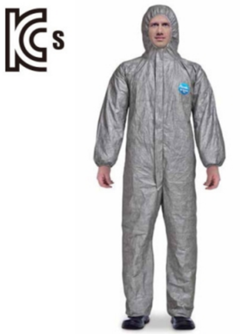 1개/듀폰/일회용작업복 뉴워크맨 (회색) 원피스보호복 전신보호복 방진복, 1개