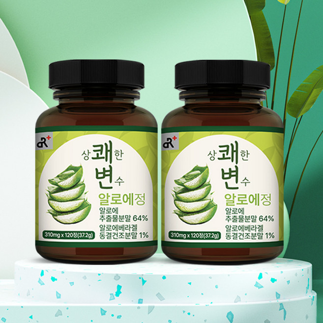 상쾌한 변수 알로에정 120정, 2개, 37.2g