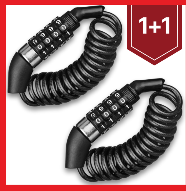 릴렉온 도난방지 자전거 킥보드 해외여행 와이어락 자물쇠 1+1, 2개