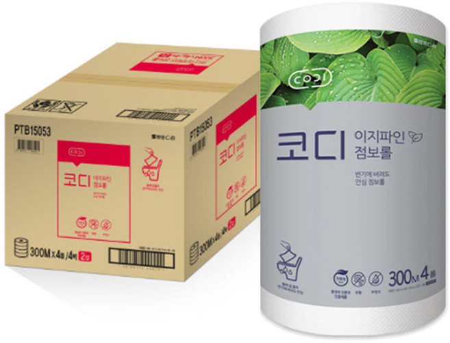 쌍용 이지파인 점보롤 300m 대용량 업소용, 4롤, 4개