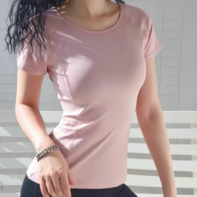 Makone 여성 라운드넥 솔리드 라글란 소매 속건 냉감 반소매 티 스판 탑 피트니스 러닝 캐주얼 반팔 티셔츠