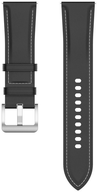 華米 Amazfit Helio Strap 專用 22mm 真皮錶帶, 1個, 尖尾-黑色