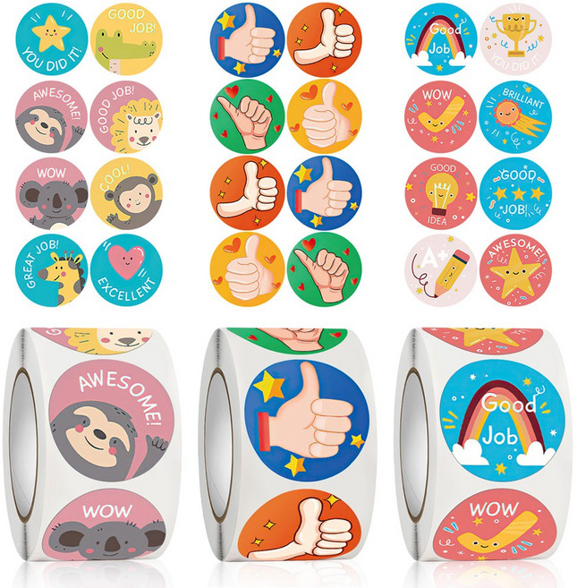 드림팩토리 칭찬 스티커 3종 1500매, 1세트