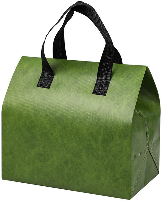 Smileorange 보냉가방 보냉백 도시락보냉백 보온보냉 소형 중형 대형 미니 사이즈 은박 보냉백 테이크아웃 커피 보냉백 일회용 부직포 쿨러백 아이스가방, 10개, 그린 주름