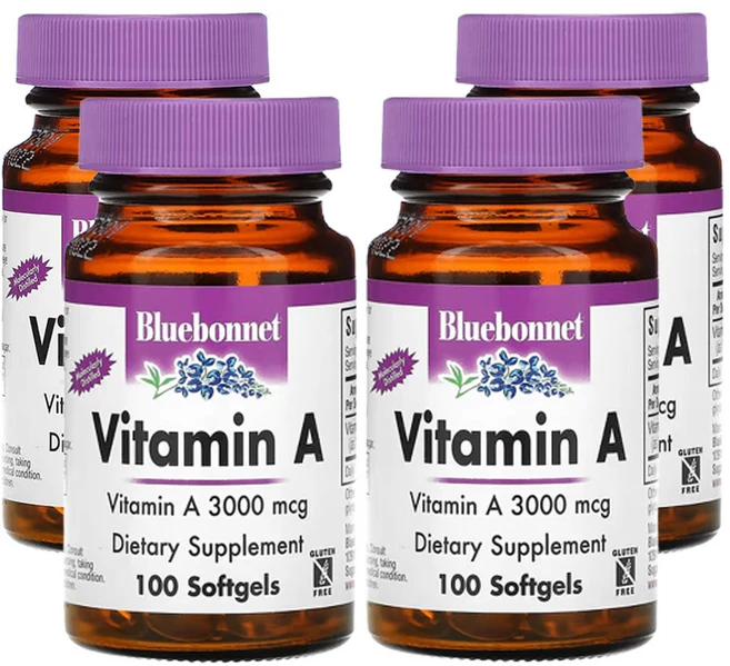 블루보넷 뉴트리션 비타민A 3 000mcg 소프트젤 100정, 4개 - 쿠팡