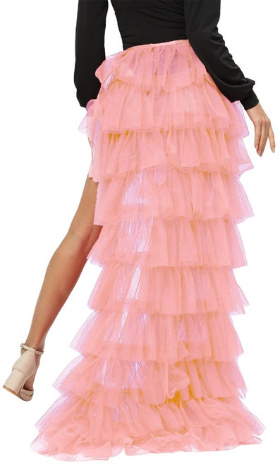 Womens Overlay Long 투투 Tulle 스커트 a 라인 바닥 길이 분리형 웨딩 파티 기차 스커트 칵테일 댄스 파티 오버 스커트