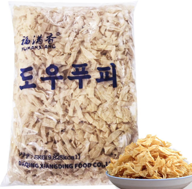 홍홍 중국식품 중국 두유피 썰 슬라이스 대용량 5kg 중국두부 인조고기 대도우 단바이 로우, 1개