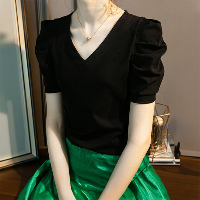 로렌미 듀프 퍼프소매 반팔티 S25SMT032411