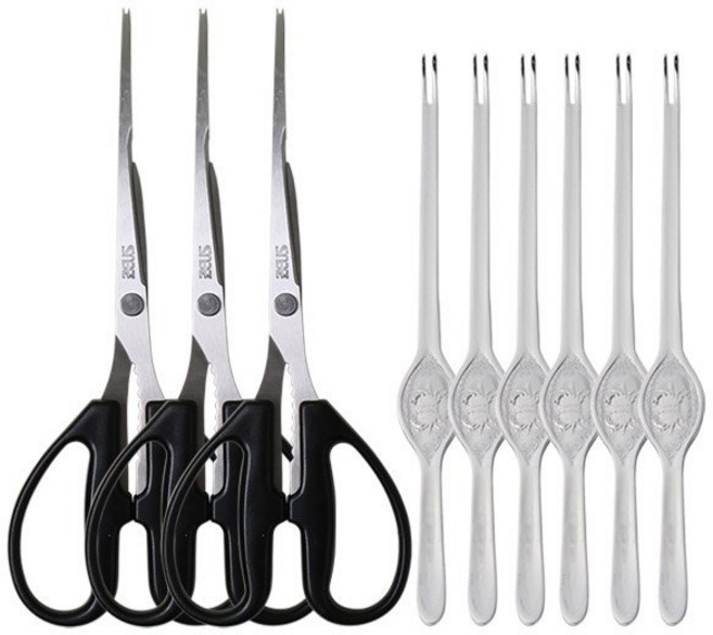 제우스 게살가위 3p + 포크 6p 세트, 1세트