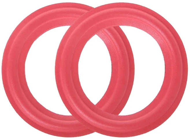 호환 1 쌍 레드 스피커 폼 서라운드 스피커 폼 서라운드 스피커 수리 키트 노화 방지 서브 우퍼 우퍼 링 교, 06 6.5 in 156mm