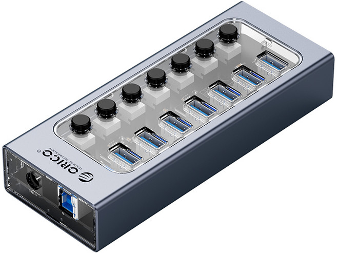 오리코 7포트/10포트/13포트/16포트 유전원 USB허브 AT2U3, 7포트, 1개
