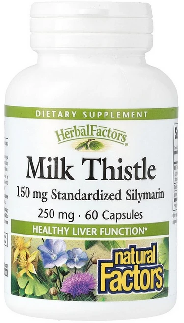 (2통) 내추럴팩터스 밀크시슬 250 mg 60캡슐 Herbal Factors Milk Thistle, 1개, 60정 - 쿠팡