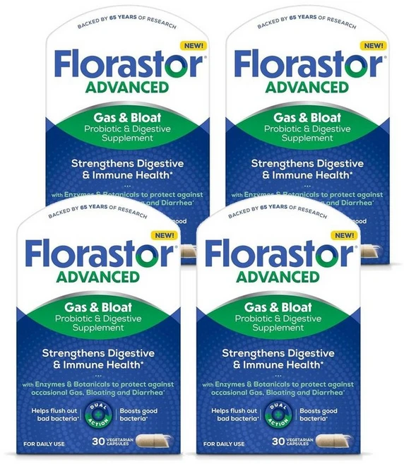 플로라스토 어드밴스드 개스 앤 블로트 프로바이오틱 다이제스티브 효소 캡슐, 4개 - 쿠팡