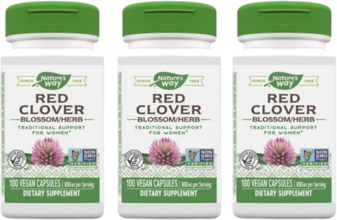 네이쳐스웨이 Red Clover 블러썸 Herb 800 mg Vegan Caps 붉은토끼풀, 100정, 3개 - 쿠팡