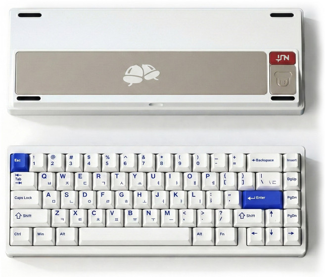 Nut65 풀알루미늄 볼캐치 마그네틱 커넥터 유무선 3모드 기계식키보드, 한글각인, 화이트