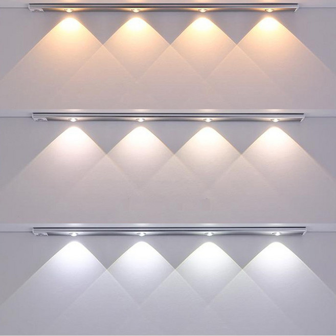 엘스토리몰 3색 변환 무선 센서바 자석 부착식 렌즈형 LED바 센서등 충전식 보조등 간접조명 C타입 4Size, 실버 60cm, 1개