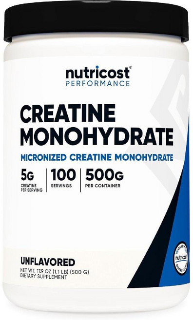 뉴트리코스트 크레아틴 모노하이드레이트 미분화 파우더분말 500G 1회 제공량(5g)당 5000mg, 1개
