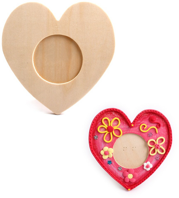 그리기 나무액자 하트 동물 곤충 자동차 하트 우드액자 만들기 꾸미기, 1개, 나무액자(하트)