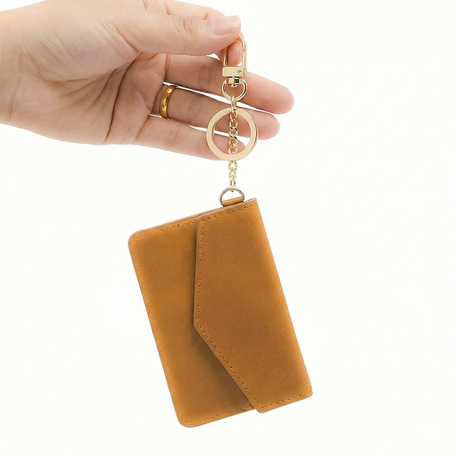 클릿온 가죽 카드 미니 슬림 자동차 스마트키 고리 홀더 지갑