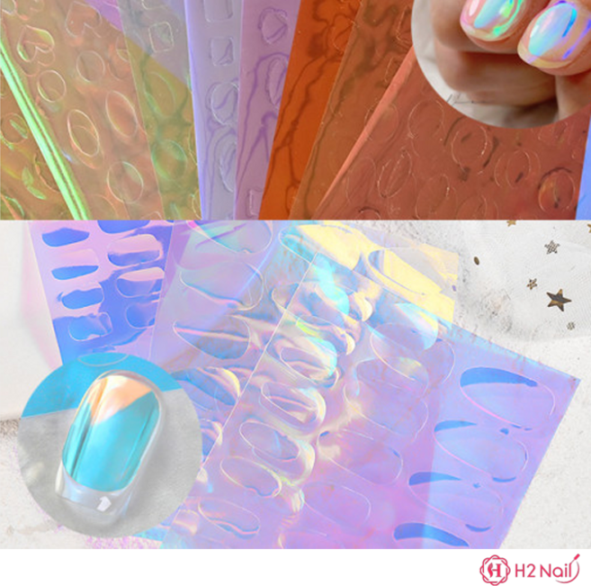 네일스티커 네일데칼 아이스젤 얼음패치 얼음네일 스티커 13종, 1개, 10_불투명마카롱+초록