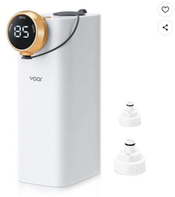 보아르 더온리제로 휴대용 생수병 호환 3초 가열 직수 전기 분유포트, VPT-001WH (3단계용량조절/KC인증)