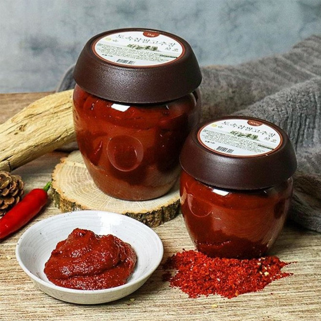 [국산 장류명가] 토속 찹쌀 고추장 항아리 숙성 500g, 1kg, 1개