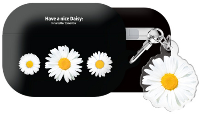 데이지라벨 에어팟프로/프로2/에어팟3/에어팟4 하드 케이스 +아크릴 키링 세트, 데이지라벨-004, AirPods(4세대), 1개