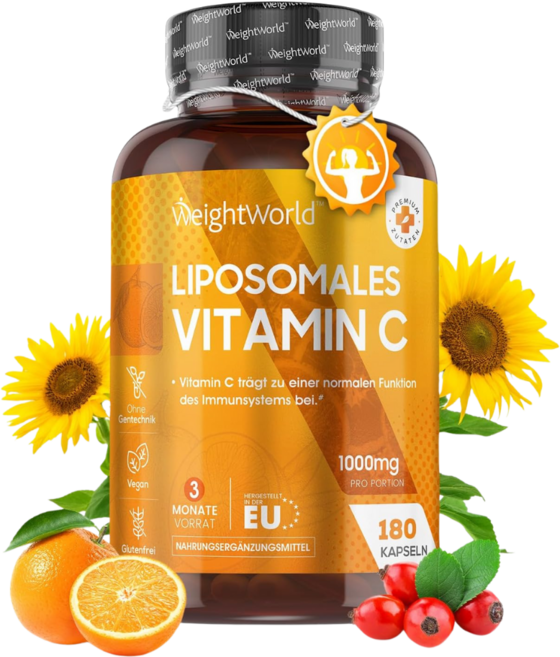 리포좀 비타민C 1000mg 로즈힙 함유 180캡슐 3개월 분, WeightWorld 지방섬 비타민 C 180 베간 캡, 1개, 180정