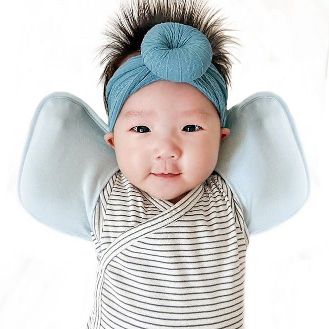 키즈웍 3초 모달 스와들 업 다운 신생아 속싸개 나비잠 국내산 파우치 베넷 저고리 헤어밴드 세트_싱글