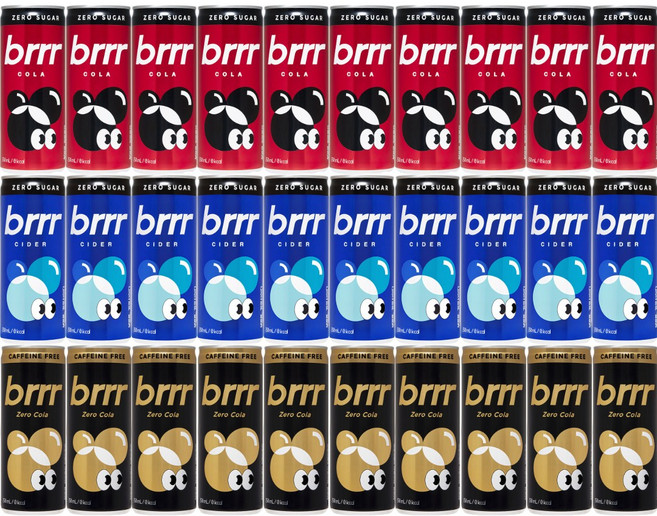 일화 부르르 롱캔 음료수 혼합 제로콜라+제로사이다+제로콜라카페인프리 3종 각 10개씩, 30개, 250ml