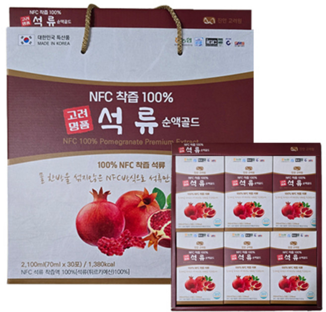 고려명품 석류 순액골드, 30포, 70ml, 30개