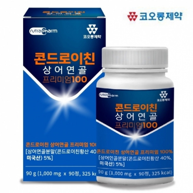 코오롱 콘드로이친 90정 3개월분 상어연골 프리미엄 100, 90g, 1개