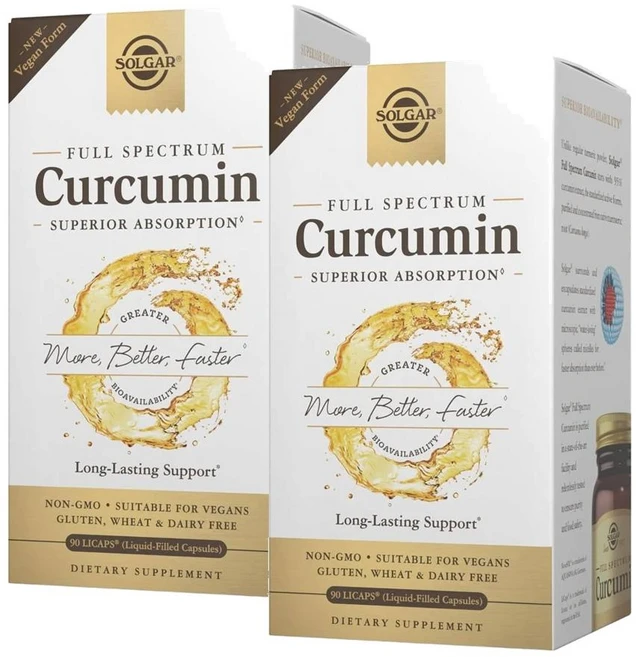 솔가 커큐민 캡슐 풀스펙트럼 캡슐 Solgar Full Spectrum Curcumin, 90정, 2개 - 쿠팡