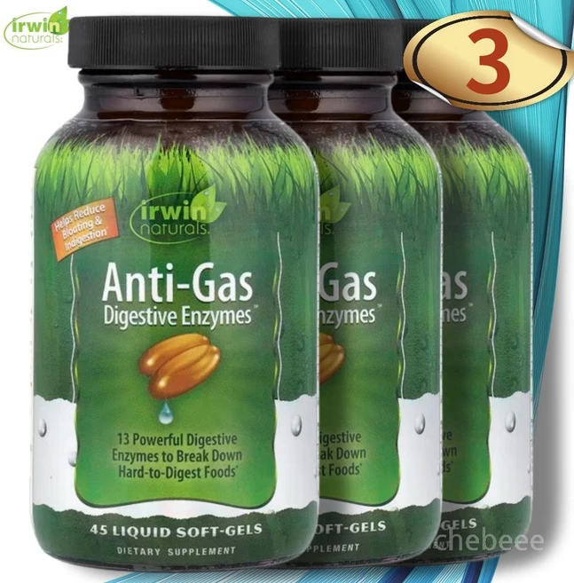 Irwin Naturals 어윈 내추럴스 안티 가스 효소 Anti-Gas Digestive Enzymes 45정, 3개 - 쿠팡