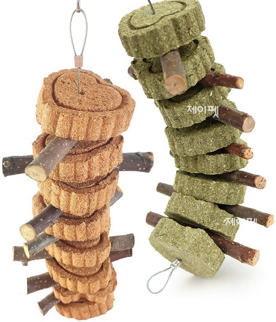 스위트 이갈이 스트링 사과나무+하트그라스케이크 사과나무+당근그라스케이크 토끼 친칠라 기니피그 햄스터 소동물 이갈이, 1개