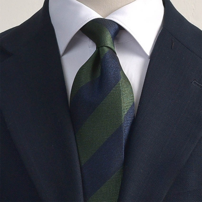 어버너 넥타이 헤링본 블록 스트라이프 4color