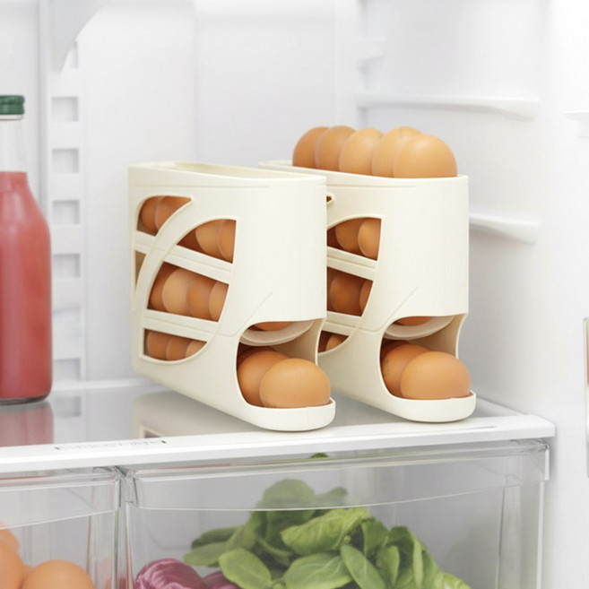 구디푸디 소프트 롤링 슬라이드 냉장고 계란보관함, 화이트