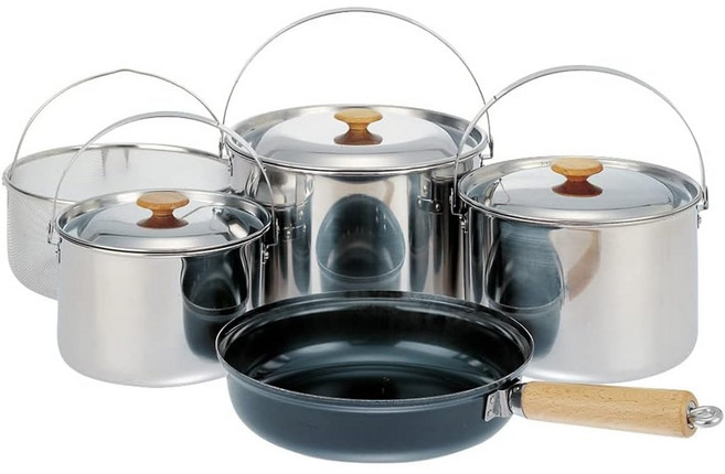 스노우피크 필드 쿠커 Pro 시리즈 스테인리스 캠핑 코펠 세트, 2